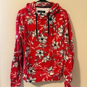 Rag & Bone Red Floral City Terry Printed Hoodie - Medium